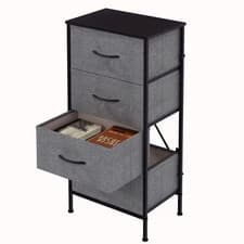 Image of Modern 4 Drawer Chest of Drawers Fabric 'UKFR' Storage Bedroom Hallway Furniture