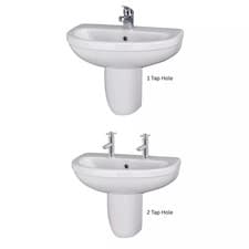 Image of Vito Round Basin and Semi Pedestal, 550mm - from Balterley