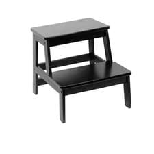 Image of Wooden Bamboo Step Stool Sturdy Non Slip Ladder for Adults & Kids Home Kitchen