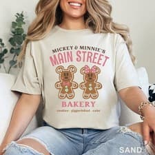 Image of Mickey and Minnie Main Street Bakery Shirt, Disney Christmas Gingerbread, 203726