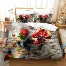 Image of Red Nice Pomegranate 3D Print Duvet Quilt Doona Covers Pillow Case Bedding Sets