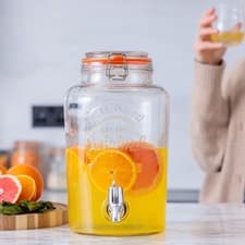 Image of Kilner 5L Glass Drink Dispenser With Tap Clip Top Bottle Cocktails Punch Juice