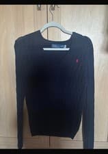 Image of Ralph Lauren Cable Knit V-Neck Jumper