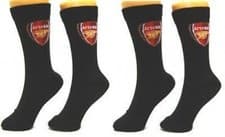 Image of Arsenal FC Mens Official Football Crest Socks (UK 6-11) 2 PAIRS