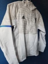 Image of Adidas Mexico 2022 Game Day Full-Zip Travel Pregame Hoodie White Size Medium B4