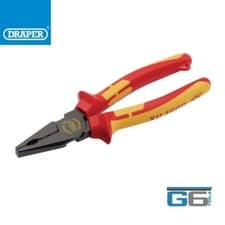 Image of DRAPER EXPERT 200MM VDE COMBINATION PLIERS HI LEVERAGE TETHERED, STOCK NO: 99064