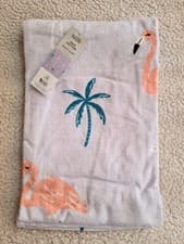 Image of Beach Towel Flamingo & Palm Tree Design 100% Cotton Brand New With Label