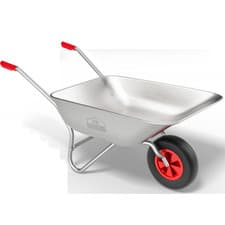 Image of Galvanised Steel Wheelbarrow 80L 100kg Garden Barrow Pneumatic Tyre