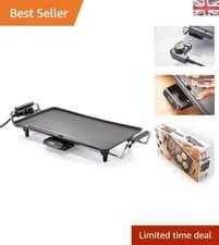 Image of Electric Table Top Grill - 2000W Non-Stick Portable Barbecue with 6 Heat Levels