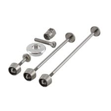 Image of Pitlock Set 02 Front Wheel, Rear Wheel, Seat Post & Ahead Headset System: SILVER
