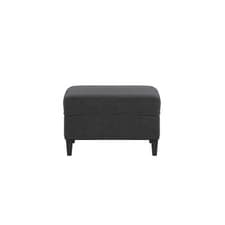Image of Atticus Anthracite Footstool With Comfort Seat & Black Wood Legs Pack Of 1