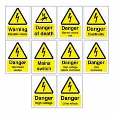 Image of Electricity Warning Signs – Waterproof, Durable – Various Sizes & Designs
