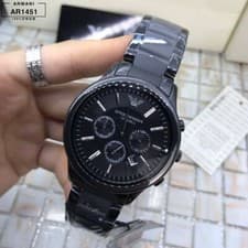 Image of NEW EMPORIO ARMANI AR1451 LUXURY BLACK DIAL CERAMIC MENS WATCH