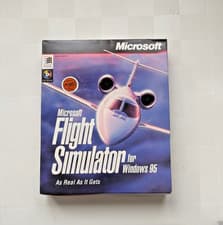 Image of NEW SEALED Vintage Microsoft Flight Simulator for Windows 95 Big Box PC - MINT