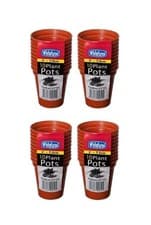 Image of 40 Small Plastic Seed Pots 7.5cm Pack Of Pricking Out Pot Terracotta Colour