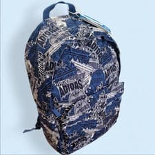 Image of Adidas Originals Unisex Kids Toploader Backpack - Blue, Beige- Printed- BNWT