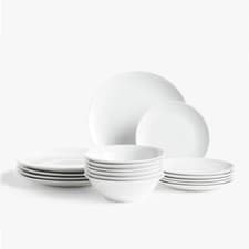 Image of Dinner Set Plate Bowl Porcelain Crockery White Coupe Microwave Dishwasher Safe