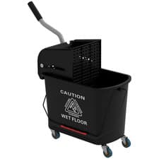 Image of 20L Mop Bucket with Wringer on Wheels Cleaning Bucket Red Black Blue