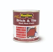 Image of Rustins Quick Dry Brick & Tile Matt Red Paint, interior/exterior use 250/500/1L