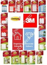 Image of 3M COMMAND Strips Large, Medium, Small For Damage Free Picture / Poster Hanging