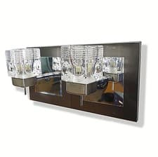 Image of Double Head Wall Light Fixture Chrome Glass Shade Indoor Sconce G9 LED Lamp Fixt
