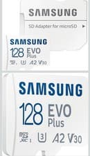 Image of 128GB Samsung EVO Plus UHS-1 (U3) microSD Card & Adaptor
