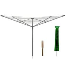 Image of Addis 4 Arm Folding Rotary Airer Outdoor Washing Clothes Line - 50m
