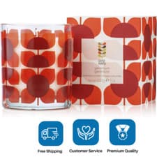 Image of Orla Kiely Geranium Luxury Scented Candle Room Home Fragrance 200g NEW BOXED UK