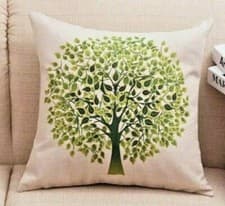 Image of CUSHION COVER TREE PRINT ONE SIDE ONLY 17'' x 17'' BRAND NEW
