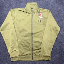 Image of Under Armour Sportstyle Tricot Jacket Mens Medium Green Full Zip Track Athletic
