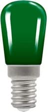 Image of Box of 25 - SES E14 Green LED Pigmy Bulb 1.3W coloured sign lamp - Crompton