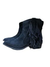 Image of Black Cowboy Boots With Tassels - LA 320