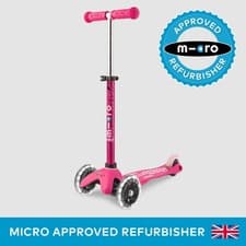 Image of Micro Scooters Mini Micro Deluxe Push Scooter LED Light Up Wheels Pink MMD075,