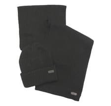 Image of Barbour Crimdon Beanie And Scarf Gift Set Black MGS0019BK11