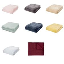 Image of Catherine Lansfield Raschel Velvet Throw Blanket Soft Cosy Warm Home UK