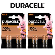 Image of Duracell MN2400 Plus Power AAA Size 8 Batteries - 2 x 4 Pack - LR03