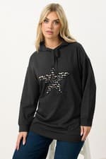 Image of Yours Curve Plus Size Womens Leopard Star Hoodie