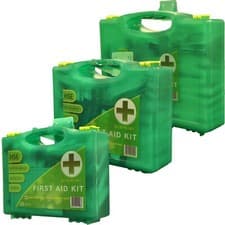 Image of 1-10/20/50 Person HSE APPROVED FIRST AID KIT BOX & WALL HOOK Work/Office/Home