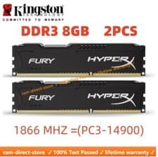 Image of HyperX FURY DDR3 1866 16GB KIT 2x 8GB PC3-14900 Desktop RAM Memory DIMM