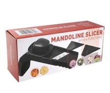 Image of Grunwerg 6 Function Mandoline Slicer with 3 Blades and Finger Guard, Black