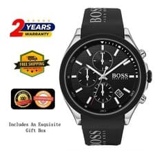 Image of HUGO BOSS 1513716 MEN'S SYNTHETIC RUBBER WATCH BLACK DIAL 44 MM