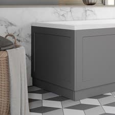 Image of 700mm End Bath Panel Traditional Bathroom 18mm MDF Matt Dark Grey With Plinth