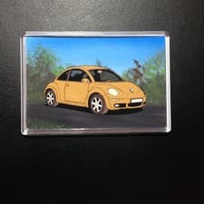Image of Volkswagen Beetle      Clear plastic fridge magnet