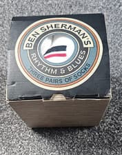 Image of Ben Sherman White Sports Socks. 3 Pairs. Size 7-11. Navy Green And Red Trim.