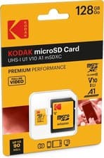 Image of KODAK 128GB Class 10 UHS-I U1 MicroSDXC Card with Adapter 10x 128GB, Yellow