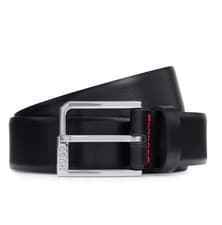 Image of Hugo Boss Mens Leather Belt Black Size 100-38 Fits 36” Waist Brand New