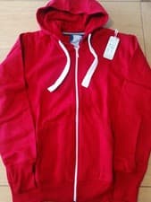 Image of Ladies Plain Red Zip Through Hoodie Size XL BNWT