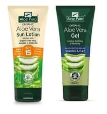 Image of Aloe Pura Organic Aloe Vera Sun Lotion SPF 15 200ml Vit ACE Aloe Vera Gel Pack