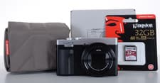 Image of Panasonic Lumix TZ99 Digital Camera and Case Plus 32GB SD Card (Silver)