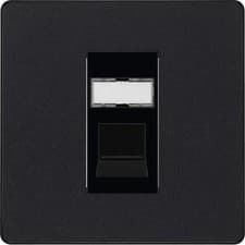 Image of BG Evolve Matt Black Screwless Switches & Sockets Black Inserts Full Range
